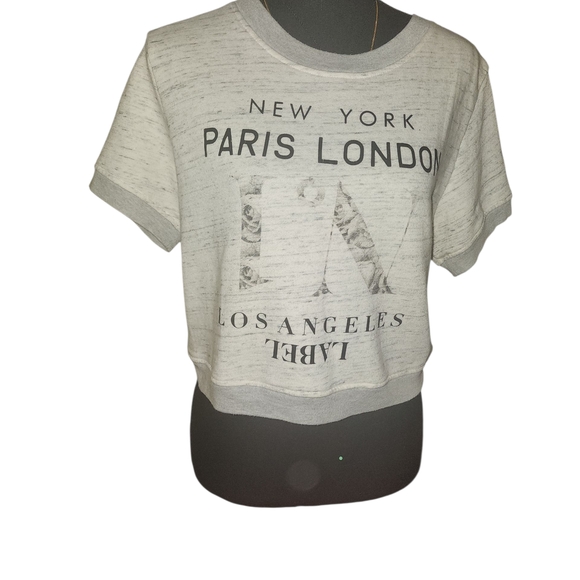 Forever 21 Tops - Forever 21 Gray Graphic Crop Top